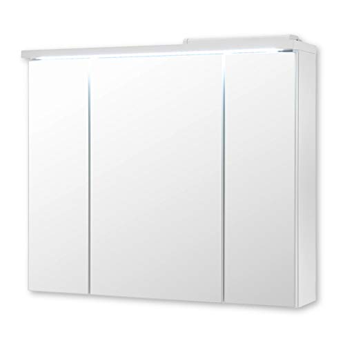 POOL Bad LED Beleuchtung Artisan Eiche Optik, Weiß   Moderner Badezimmerspiegel Schrank Stauraum   x 68 x 20 (B/H/T)