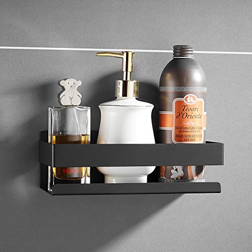 Kelelife Duschregal Ohne Bohren Schwarz Duschkorb, Selbstklebend Badregal aus Edelstahl für Badezimmer Küche