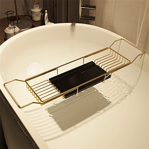 MIAOHY Badewanne teleskopische multifunktionale Toilettenbadet Badregal Goldener Lagerhalterung