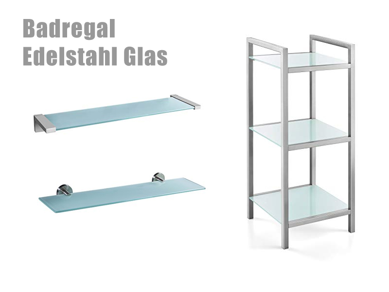 Badregal Edelstahl mit Glas