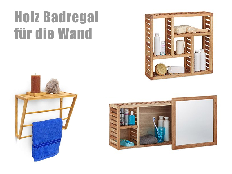 Holz Badregal Wand