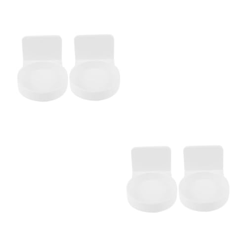 TOPPERFUN 2 Sätze Wandregal Gestell Bad Regale Lagerregal Wc-aufbewahrungsregal Toilettenständer Kleberegal Abs Weiß 2 Stücke * 2