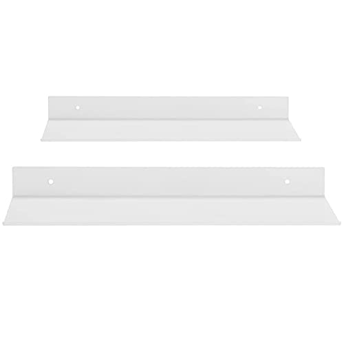 Awdchny Badregal in 2 Größen – Schweberegale für Wandregal aus Aluminium mit Zwei Installationsmethoden für Schlafzimmer, Wohnzimmer, Küche und Badezimmer – Weiß 30 cm und 39,9 cm