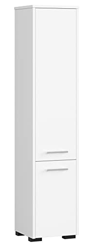 AKORD Badezimmer-Hochschrank schränke | Badezimmer kommode | FIN 2D, 2 Türen (je Oben und unten) | B30 x H140 x T30 cm | Gewicht 25 kg | auch als Hängeschrank für Wandmontage geeignet