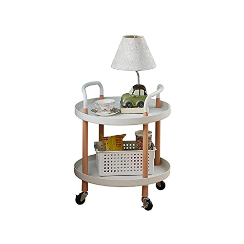 SXJC Rollwagen Küchenwagen Etagen Regale, Servierwagen Allzweckwagen Küchenrollwagen, Aufbewahrungswagen für Badezimmer, Büro Organizer, Einfache Montage,White 2F