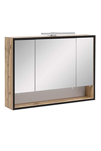 Schildmeyer Spiegelschrank Max 141880, eiche landhaus Dekor, 80,0 x 16,0 x 65,6 cm
