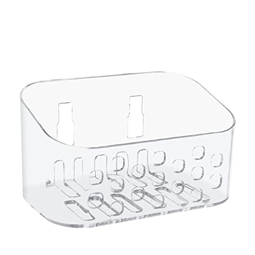 Daelesr 1 Stück Selbstklebende Duschablagen Saugnapf, Duschkorb mit Haken ohne Bohren, Organizer Badregal Wandregal, Dusche Aufbewahrung Behälter Korb, Ölbeständig Duschregal für Küchen Badezimmer