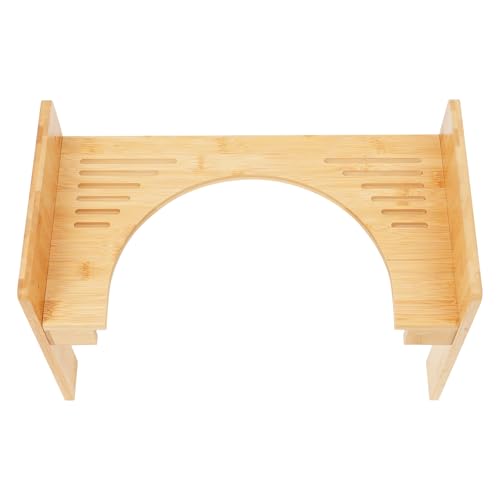Toilettenhocker für Verstopfung & Hämorrhoiden, Klappbarer Bambus Hocker mit Abnehmbaren Beinen & Wasserablauf – Ergonomischer Badezimmerhocker, WC Hocker für Einfache Darmentleerung, Rutschfest