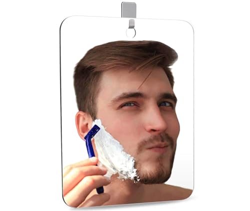 Rasierspiegel Größ Duschspiegel Fogless für Dusche Reise Rahmenlos Kleiner Hängenspiegel Campingspiegel Saugnapfspiegel (28x20.3 cm)