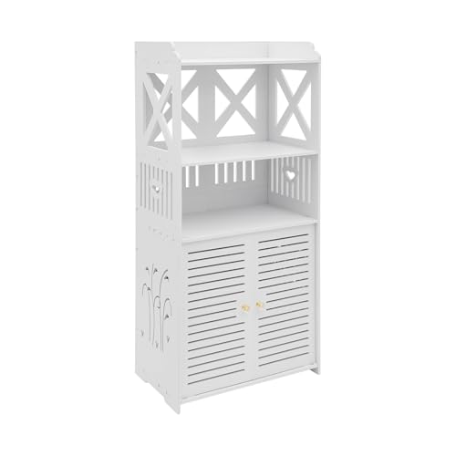 Cutycaty Kleiner Badezimmer-Aufbewahrungss chrank, Badezimmerschrank, Toilettenschrank, Badezimmermöbel, Badschrank, Schmales Badregal, Toilettenpapier-Organizer für kleine Räume