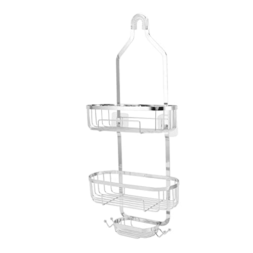 Qukaim Badregale Metall Eisen Wandmontage Badezimmer Korb, 2 Schichten Punch Badezimmer Regale, Galvanisierte Aufbewahrung für Toilettenzubehör, Platzsparendes Design