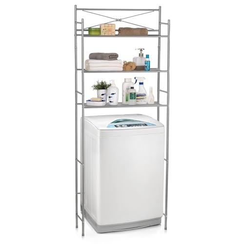 IDIMEX Toilettenregal MARSA mit DREI Ablageflächen – Vielseitiges Standregal, WC- und Waschmaschinenregal in Anthrazit, Perfekt für Waschküche