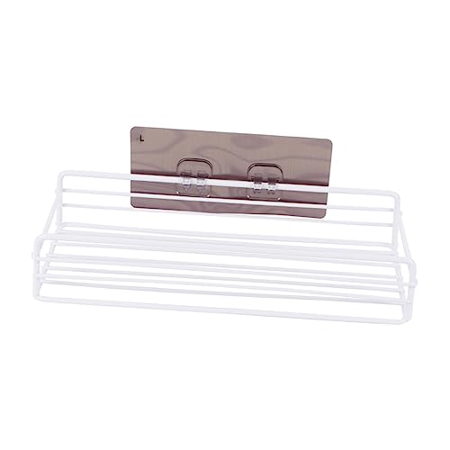 KONTONTY Küchenregal Weiß Aus Eisen Hängendes Badregal Wandmontiertes Weißes Metallregal Großes Fassungsvermögen Für Shampoo Seife Und Toilettenartikel