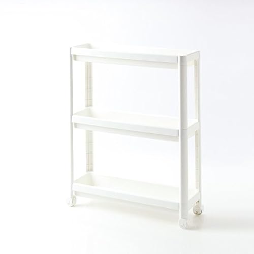 Generisch Küchenwagen mit 3 Ebenen, Rollwagen Nischenregal auf Rollen, platzsparendes Badregal und Küchenregal für Küche Büro Bad, 54x18x71cm, weiß (Weiß)