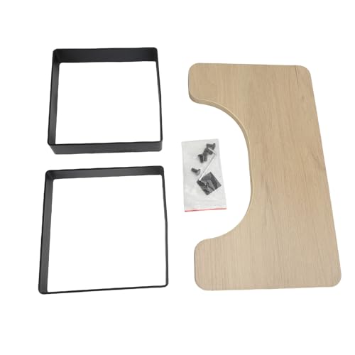 SIXRUN Rutschfester, Regenfester Toilettenhocker, Hockender Badezimmerhocker aus Eisen und Verdichtetem Brett, Robuster Schwarzer Tritthocker mit Universeller Passform für Familien, 40 X 23 X 18,5 cm