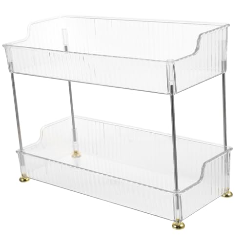 LAPYAPPE Transparenter 2-stufiger Badezimmer-theken-Organiz er, Standregal, Schreibtisch-aufbewahrung sregal, Make-up-Organizer