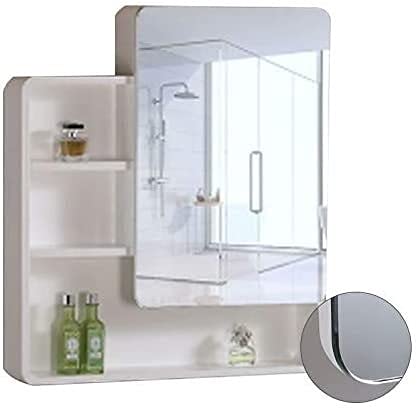Badezimmerschrank Wandschrank, Badezimmerschrank Wandmontierte Spiegelkabinett Kombination Wandmontierte Eiche Spiegelkasten mit Regal (Color : White, Size : 70 * 14 * 80cm)