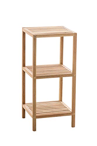 CLP Standregal aus Holz | Holzregal in verschiedenen Höhen erhältlich | Badezimmerregal mit 3-5 Ablageflächen, Farbe:walnuss, Größe:M