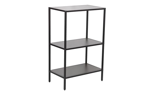trendteam smart living - Lorin - Standregal - Schwarz - Badregal mit 2 offenen Fächern - (BxHxT) 51 x 80 x 30 cm - modernes Design mit stabilem Metallgestell
