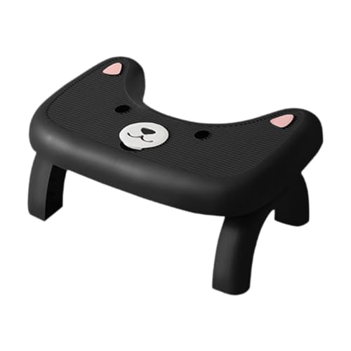 KiBcsLic Toilettenhocker, Badezimmerhocker, Faltbar, rutschfest, Kompakt, Stabil, Einfache Aufbewahrung, Töpfchenhocker für Frauen, Kinder, Senioren, Schwarz