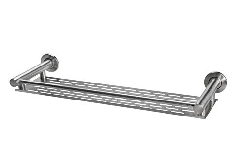 Edelstahl Wandregal, Küchenregal, Badregal, in Oberflächen Edelstahl gebürstet oder Edelstahl Chrom und in 5 Größen zum auswählen (40cm, Edelstahl gebürstet)