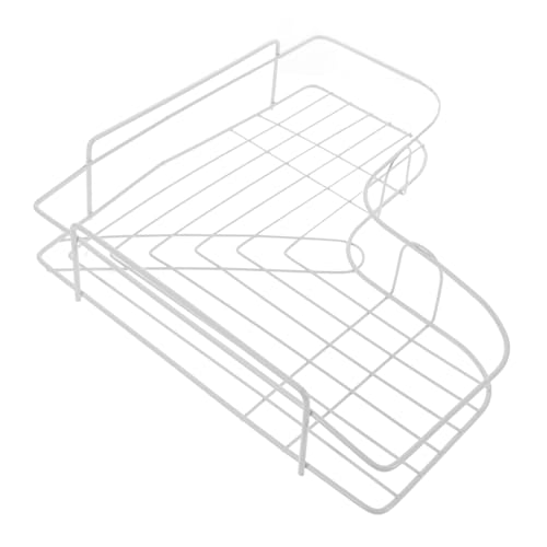 HOMSFOU 1 Satz Badezimmer Badezimmerregal Aufbewahrungsregal für das Badezimmer Badregal zum Aufhängen gewürze aufhänger Lagerregale Badezimmer-Dusche-Rack Rostfreier Stahl Weiß