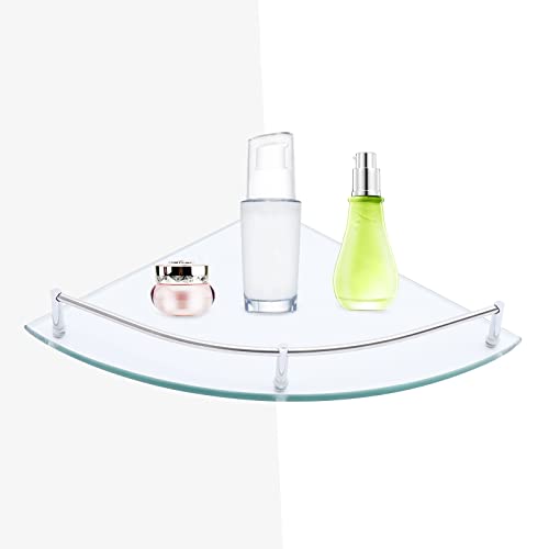 YISSALE Eckregal Glas Hängend Duschregal Bad Badezimmer Regal Dreieck Badregal 6mm Dusche Ablage