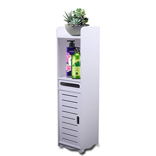 NadineDutol 80x20x20cm Toilettenschrank Badezimmerschrank Schmales Badregal Badschrank Hochschrank Aufbewahrung Regal Standschrank,Weiß