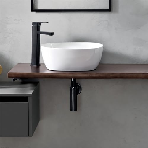 Badregal schwebend für Waschbecken aus massivem Eschenholz mit BREIS Halterungen (Esche Walnuss, 120 cm)