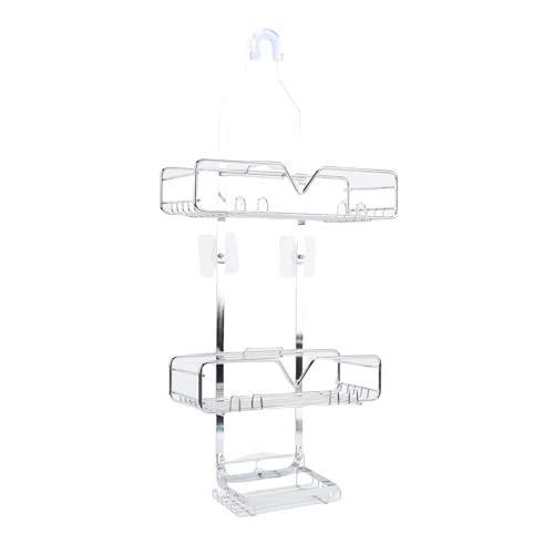 RASTKY Überkopf-Duschregal Zum Aufhängen, Badezimmer-Organizer, Regale mit Seifenhalter für Handtücher, Schwamm, Silber, Stahlkonstruktion für Duschutensilien