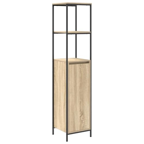 vidaXL Badschrank mit Regalen Sonoma-Eiche 36x35x165 cm