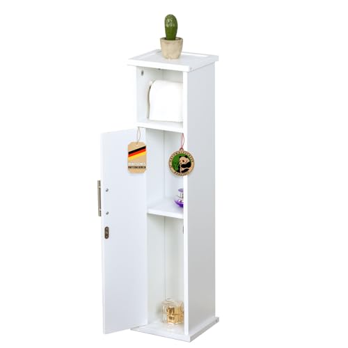 Floordirekt Badezimmerschrank, schmaler Badschrank, Kleiner Schrank für Badezimmer, stilvolles Design, Badezimmerschränke (Wisconsin)