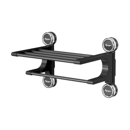 Handtuchhalter zur Wandmontage mit Saugnapf | Abnehmbares Badregal für hängende Badetücher | Vielseitiger Küchen- & Duschhandtuchhalter | Platzsparendes Badzubehör