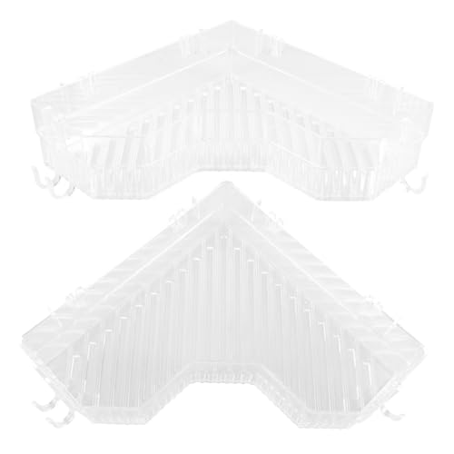 BEBEMOKO 2 Stück Badregal Lagerregal Eckregal Eckregale Handtuchhalter Eckregal Kleinteile Lagerregal Shampoohalter Wandhalterung Regal Transparent Kunststoff