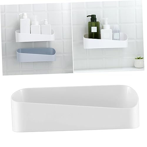 SHOWERORO Badezimmer-aufbewahrungsr egal Aus Kunststoff Selbstklebendes Duschregal Geometrischer -Organizer Kein Bohren Für Shampoo Seife Weiß Mehrzweck