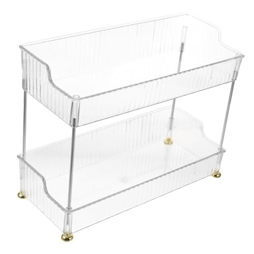 VALICLUD Transparenter Stufiger Aufbewahrungshalter Für Arbeitsplatte Badezimmer Organizer Für Kosmetik Und Badutensilien Standregal Für Schreibtisch Und Badezimmer