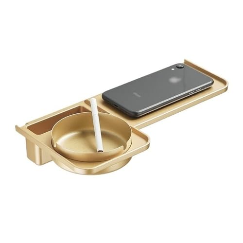 Duschregal zur Wandmontage für das Badezimmer, modernes Toilettenregal aus Kunststoff mit Aschenbecher aus Edelstahl, Toilettenregal ohne Bohren, platzsparende Badezimmeraufbewahrung, Badezimmer-