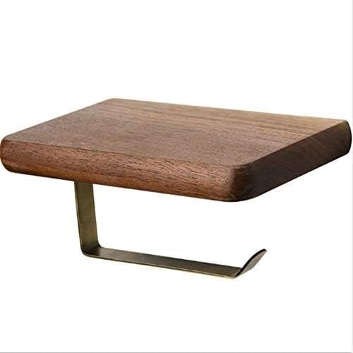 Schwarzer Walnuss-Rollenhalter, Handtuchhalter aus Holz, Taschentuchbox, Toilettenpapierhalter, Abgerundete Ecke, Lagerregal