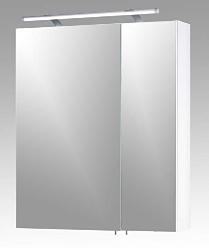 Schildmeyer Spiegelschrank 125095, weiß Glanz, 60 x 16 x 75 cm