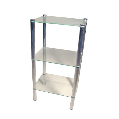 Artemo 280650 Standregal verchromt 3 Glasböden 77x40x30cm