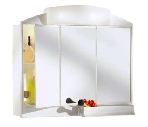 Jokey Spiegelschrank Rano mit Beleuchtung 59 cm breit, Badezimmer Spiegelschrank aus Kunststoff in Weiß