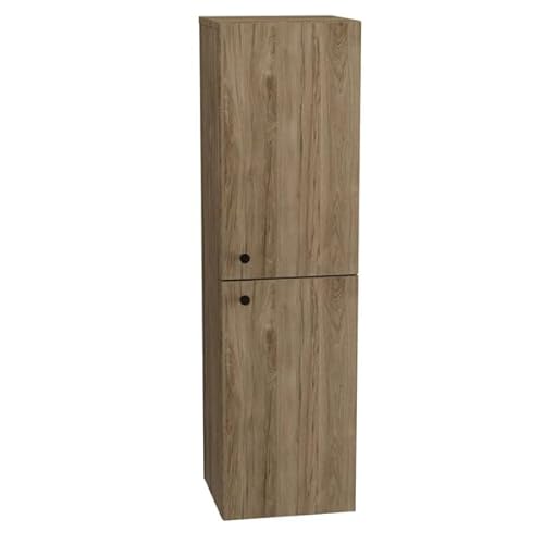 Wena Mobel Badezimmerschrank Hängend 120 cm mit 2 Türen | Badregal Schmal | Toilettenregal mit 5 Ablagen | Badezimmer Organizer Schrank | Nischenregal 33 cm Breit (Walnuss)