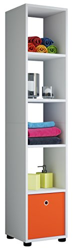 VCM Holz Badezimmerschrank | Badmöbel | Stand Badregal | Badezimmer | Hochschrank | Maße ca H. 152 x B. 31 x T. 30 cm - Benos-5