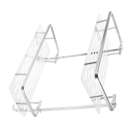 JECOMPRIS Badregal Wandmontiert Aluminium Doppelstock Ablage Mit Belüftung Und Schnelltrocknung Praktischer Badezimmer Organizer Für Shampoo Zahnbürsten Und Kleine Pflegeutensilien Schwarzes