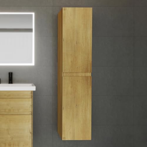 Alpenberger Hochschrank Badezimmerschrank Hängend | Badschrank Schmal | WC Schrank Badezimmermöbel | Mehrzweckschrank 35 cm B Schrank 30cm Tief | Badezimmerschränke Badregal