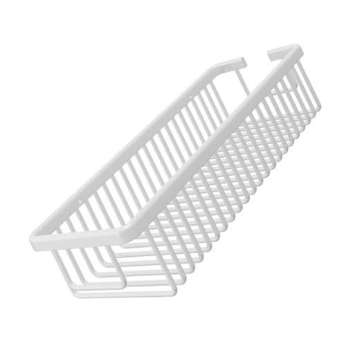 LAPYAPPE Aluminium Wandregal Badezimmer 30cm Hängender Aufbewahrungskorb Ohne Bohren Platzsparendes Weißes Badregal Mit Großem Fassungsvermögen