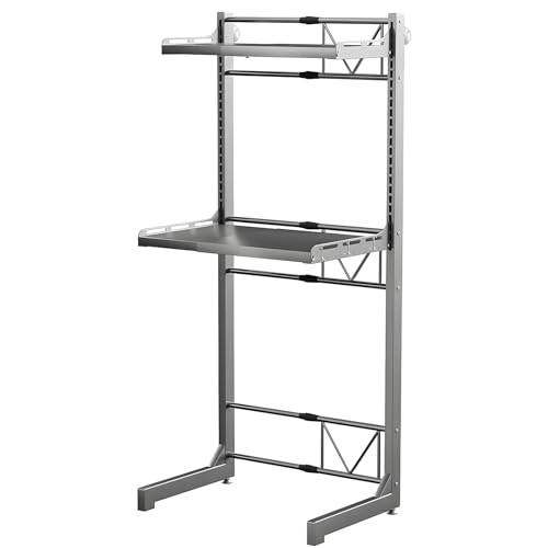 KOKANIGODVA Badezimmerregal,Regal Für Die Aufbewahrung über Der Toilette Mit Verstellbaren Trennwänden,Haushaltsreg ale,3-Stöckiges Freistehendes Metallregal,Hochbelastbar es Teleskopregal