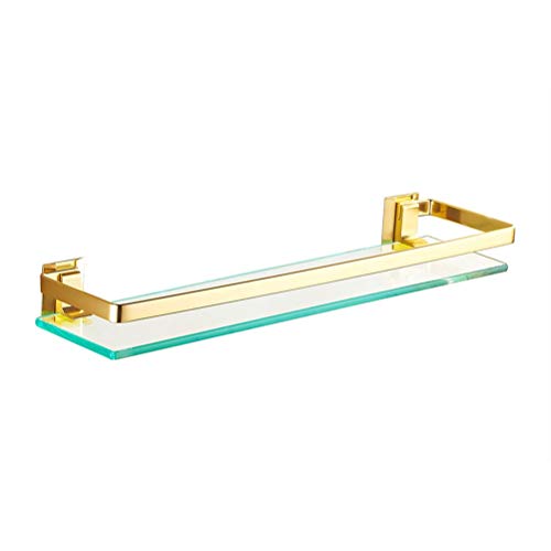 QingH yy Glasregal Aluminium mit Verbreiterungszaun Verdickter Boden Badregal Korb Gold Robustes Sicherheitsregal for die Küche YueB HBQ (Size : 60cm)