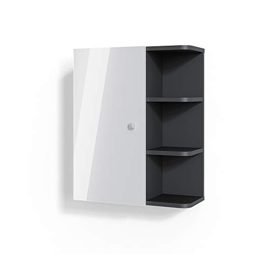 Vicco Hängeschrank Fynn Badschrank Badezimmerschrank mit Ablagen Badregal (Anthrazit)
