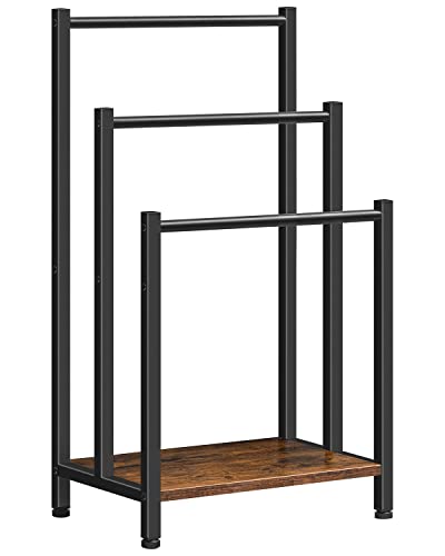 HOOBRO Handtuchständer, Handtuchhalter Freistehend für Badezimmer, Handtuchleiter stehend mit 3 stangen, für Badetücher, Kleidung, Decken, Zeitungen, platzsparend, Industriestil EBF03LB01